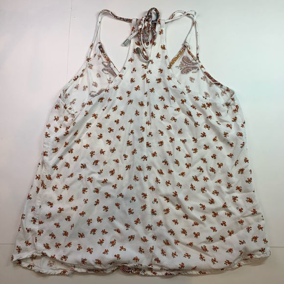 white bohemian patterned spaghetti strap tank top - Picture 3 of 3